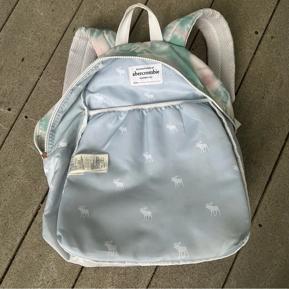 Abercrombie & Fitch Pastel Green Pink Girls‎ School Backpack Moose Charm